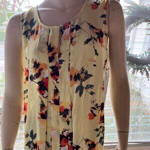 Sleeveless top floral-yellow-ROSE + OLIVE